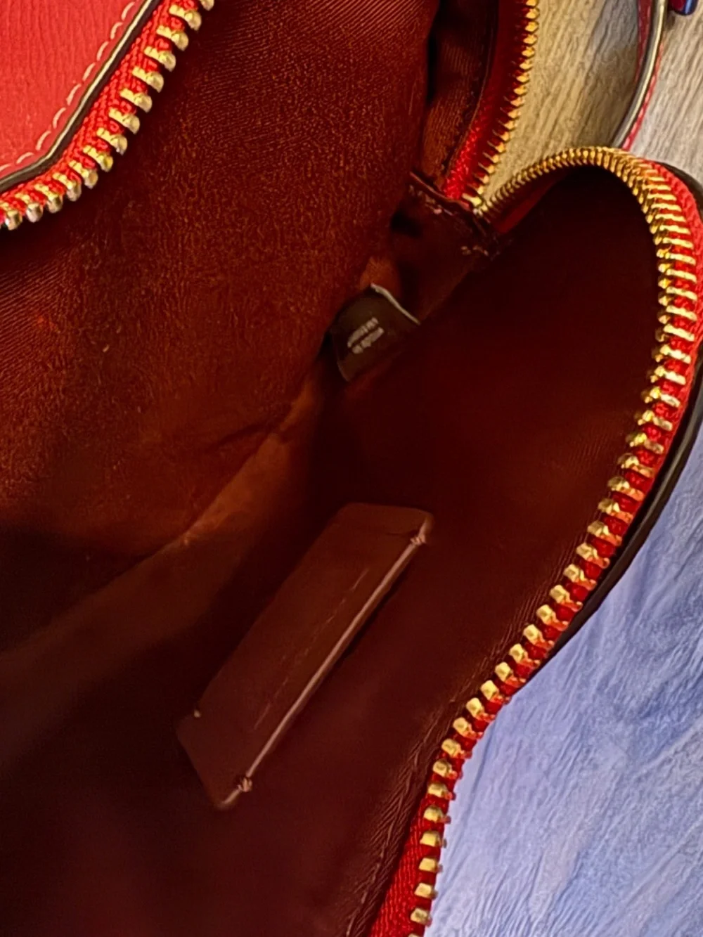 Coach Red Heart Crossbody Bag Purse Gold Hardware
